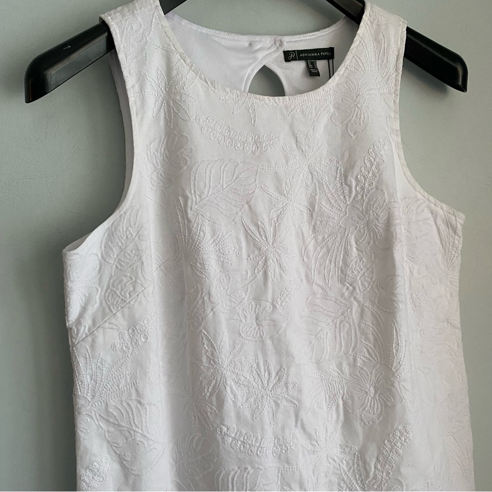 NEW Adrianna Papell White Embroidered Dress Size 10 - Picture 3 of 6